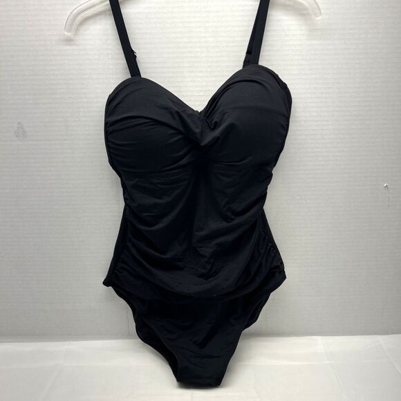 Leilani Other - LEILANI One Piece Black Swimsuit Padded Underwire Ruched Sz 12 New w/ Tags